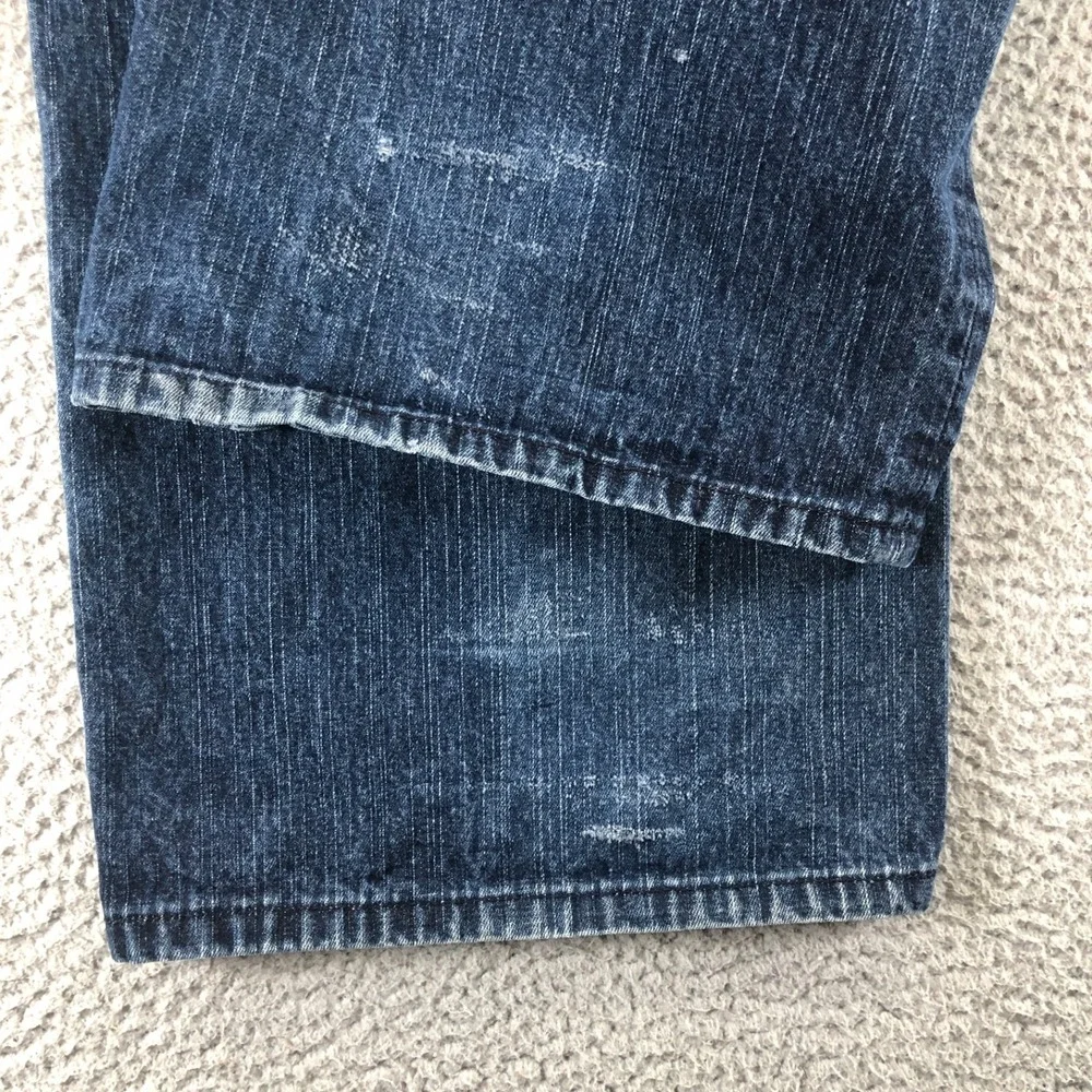 Akademiks Jeans Mens 40x34 Blue Baggy Y2K Distressed 90s Wide Leg Skater